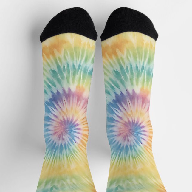Chaussette Aquarelle Pastel Rainbow Tie Dye (Haut)