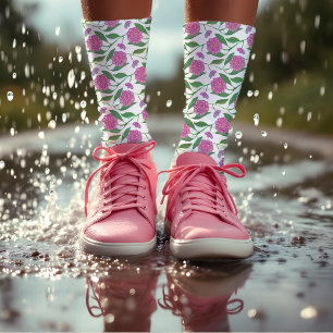 Chaussette Aquarelle rose mignonne Liberty Motif Floral Fille