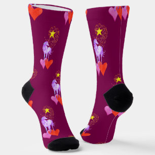 Chaussette Aquarelle violette Unicorn Premium Crew