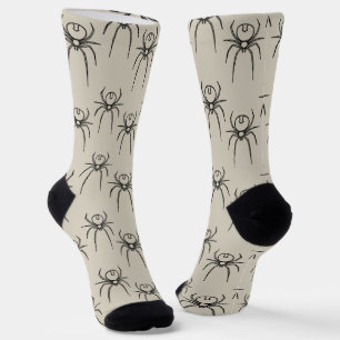 Chaussette Araignée - Bone White et Bat Black