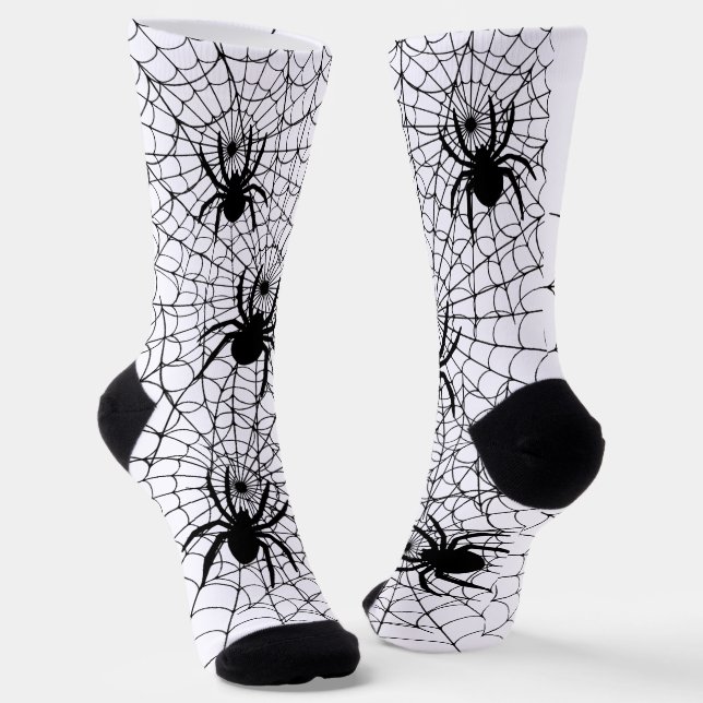 Chaussette Araignées et toiles d'araignées d'Halloween motif  (Angulaire)