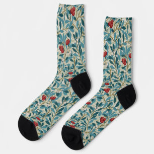 Chaussette Arbre à framboises rouges, William Morris