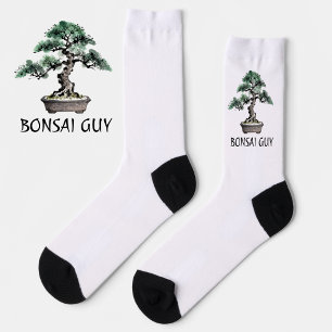 Chaussette Arbre Bonsaï Art à l'encre Japonaise Sumi-E Person