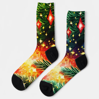 Chaussette Arbre de Noël coloré avec décorations