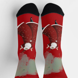 Chaussette Arbre de Noël moderne aquarelle coloré