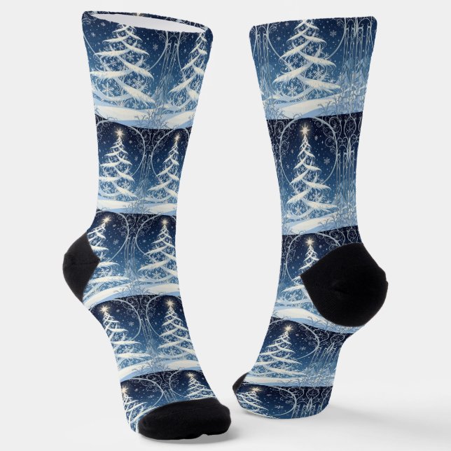 Chaussette Arbre de Noël Yule Orné Exquis (Angulaire)