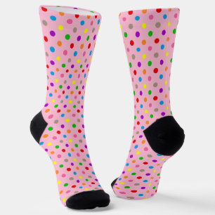 Chaussette Arc-en-ciel Coloré Points Pink