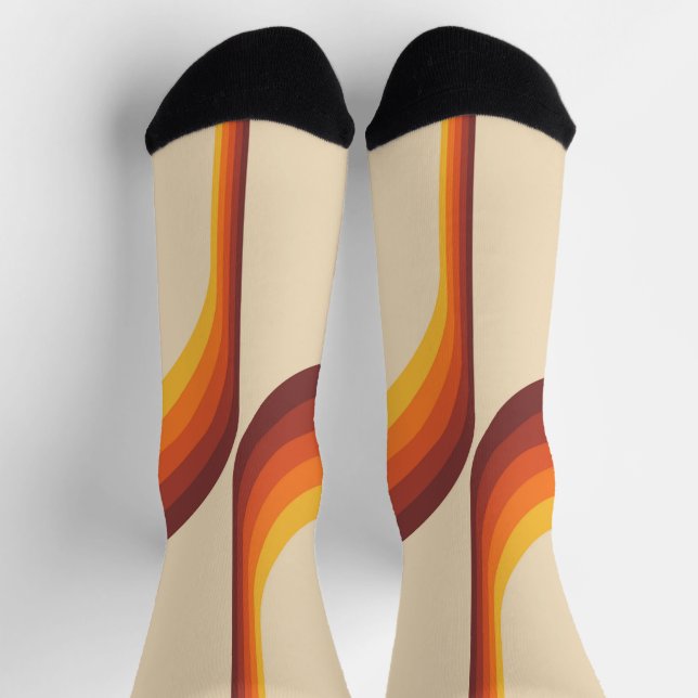 Chaussette Arcs colorés de style rétro (Haut)