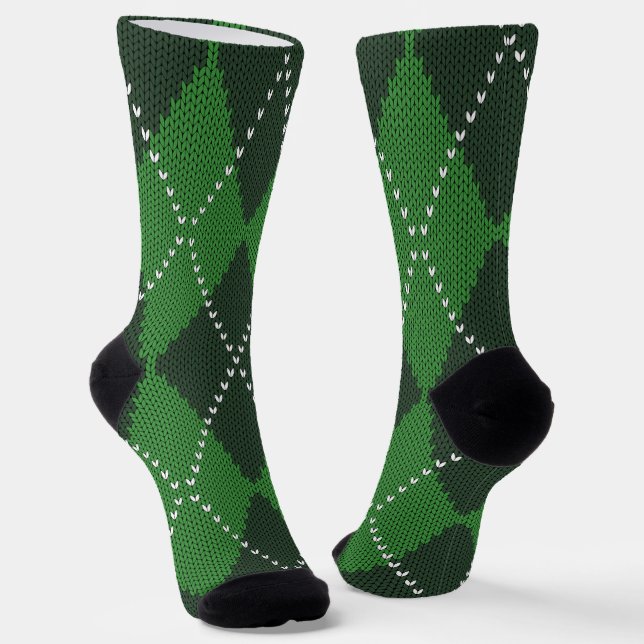 Chaussette Argyle vert irlandais  (Angulaire)
