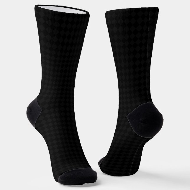 Chaussette Arlequin gris noir moderne Motif Monogramme or (Angulaire)