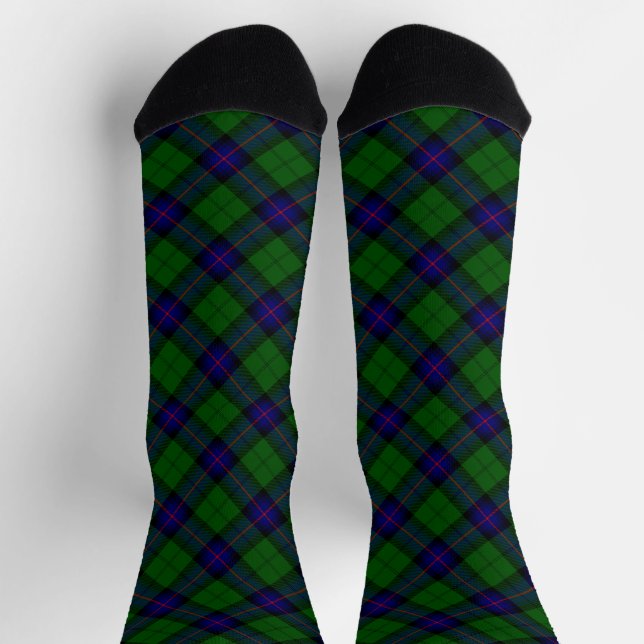 Chaussette Armstrong tartan bleu et vert plaid (Haut)