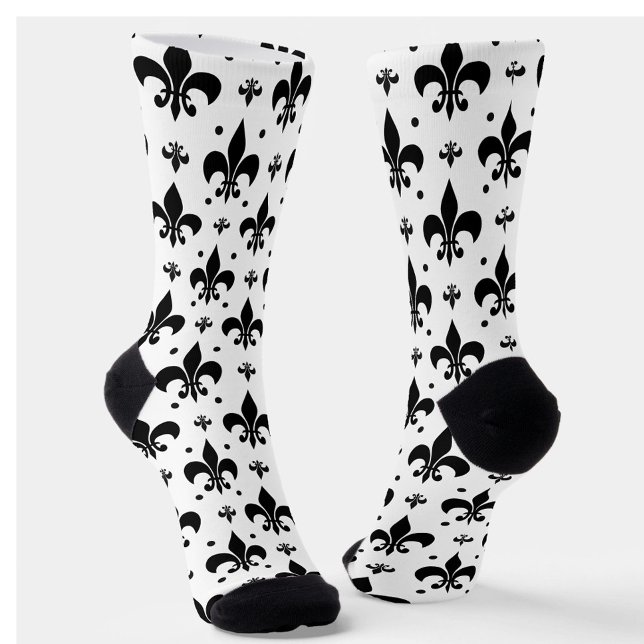 Chaussette Arrière - plan blanc Fleur-de-lis Motif design (Créateur téléchargé)