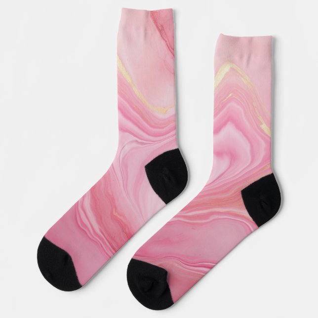 Chaussette Arrière - plan en marbre rose (Gauche)
