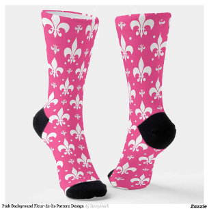 Chaussette Arrière - plan rose Fleur-de-lis Motif design