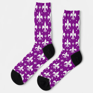 Chaussette Arrière - plan violet Fleur-de-lis Design Motif