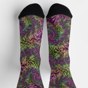 Chaussette Art abstrait numérique fractal funky groovy tripan