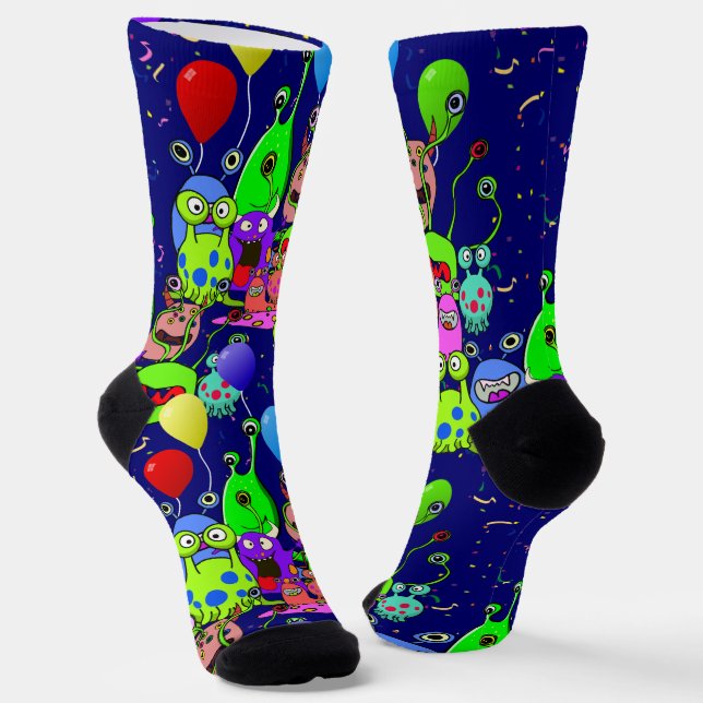 Chaussette Art Alien * Fête avec Aliens (Angulaire)