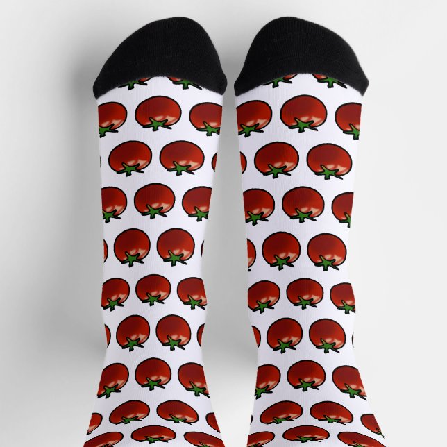 Chaussette Art botanique de tomate rouge rustique (Haut)