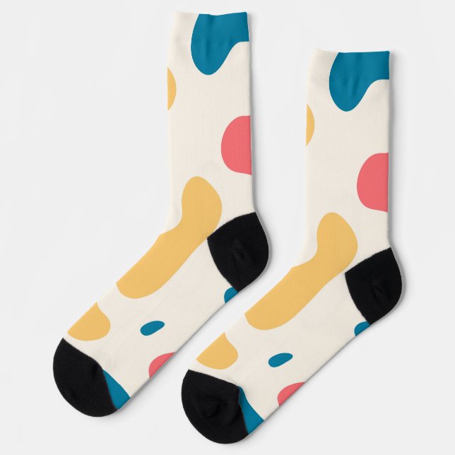 Chaussette Art de formes multicolores abstraites (Gauche)