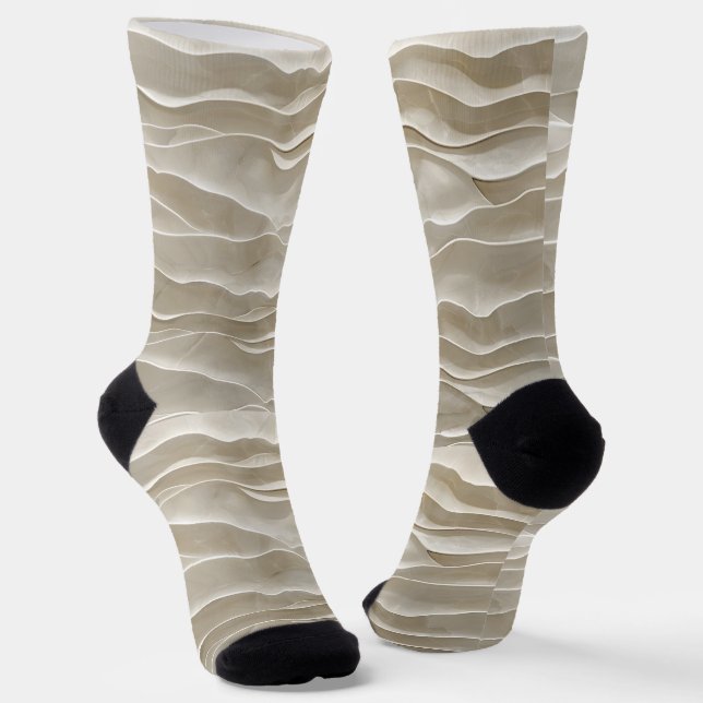 Chaussette Art de la vague beige naturelle (Angulaire)