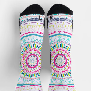 Chaussette Art de mandala coloré vibrant