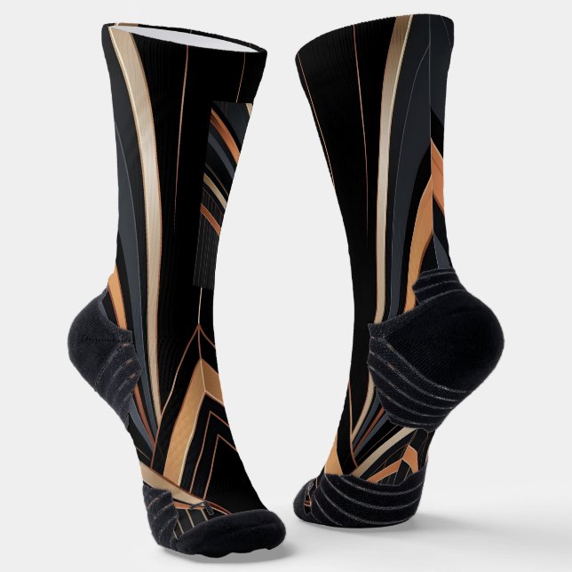 Chaussette Art Deco Metallic Geometric Elegance (Angulaire)