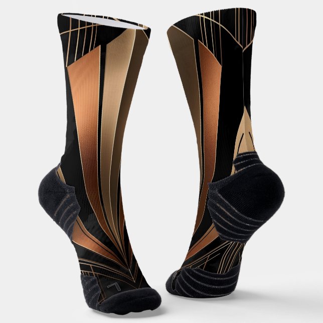 Chaussette Art Deco Metallic Geometric Elegance (Angulaire)