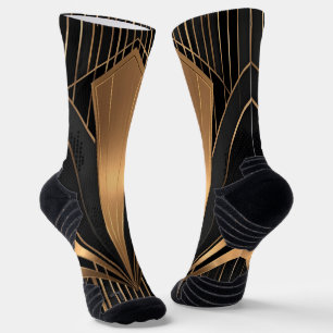 Chaussette Art Déco Soleil Éclatant Géométrie Luxueuse
