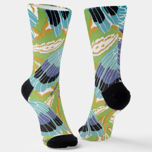 Chaussette Art Déco vintage Jazz Pochoir Insectes Bugs de jar
