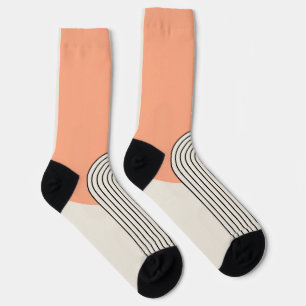 Chaussette Art en ligne de style du milieu du siècle avec arc