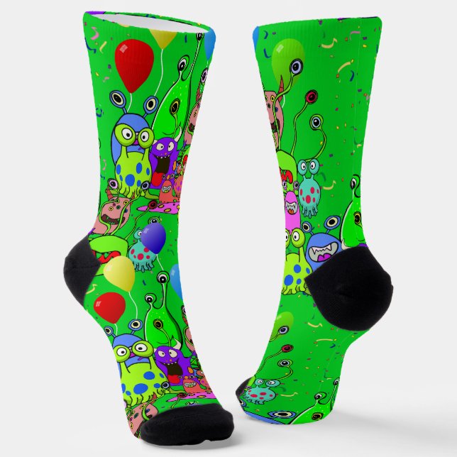 Chaussette Art extraterrestre * Fête avec des extraterrestres (Angulaire)