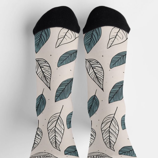 Chaussette Art feuille Boho (Haut)