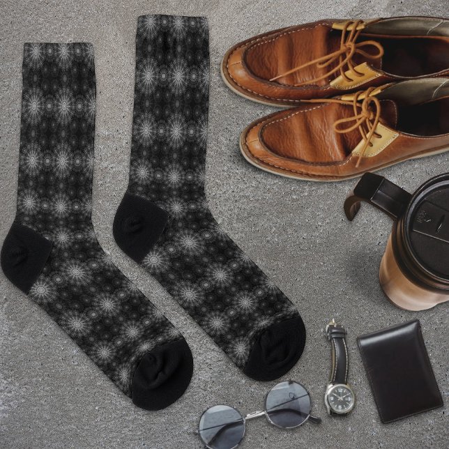 Chaussette Art floral brillant et noir (Créateur téléchargé)