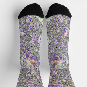 Chaussette Art fractal psychédélique funky trippy groovy