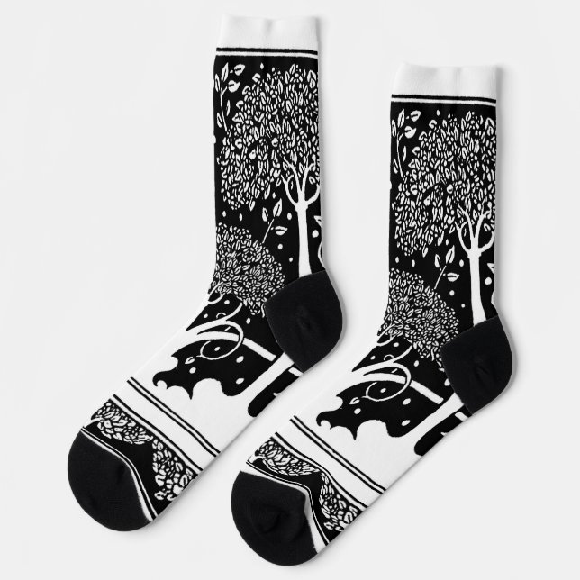 Chaussette Art Nouveau Tree Beardsley Motif (Gauche)