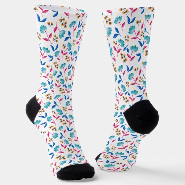 Chaussette Art populaire brillant Floral (Angulaire)