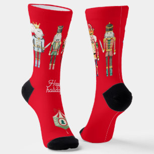 Chaussette Art populaire mignon Nutcracker Noël traditionnel 