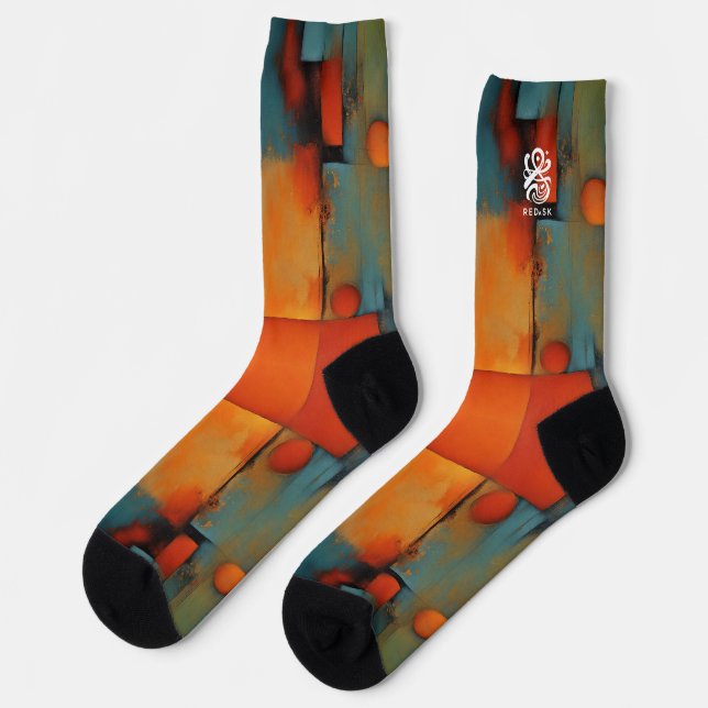 Chaussette Art textile Abstrait : Nature concept art couleurs (Gauche)