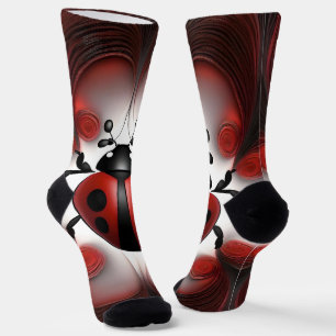 Chaussette Art tourbillonnant Fractal Ladybug Abstrait,