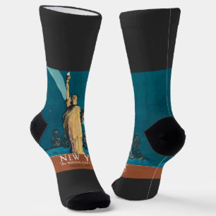Chaussette Art vintage de la Statue de la Liberté de New York
