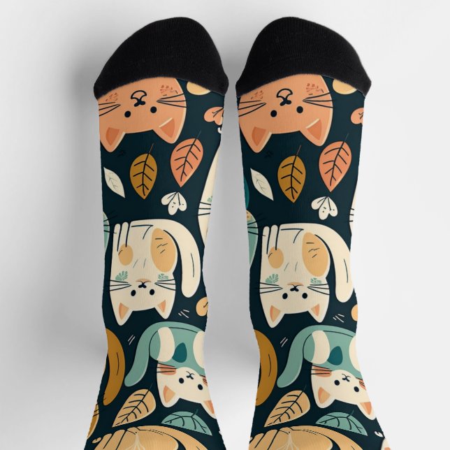Chaussette Artsy Chat Motif mignonne (Haut)