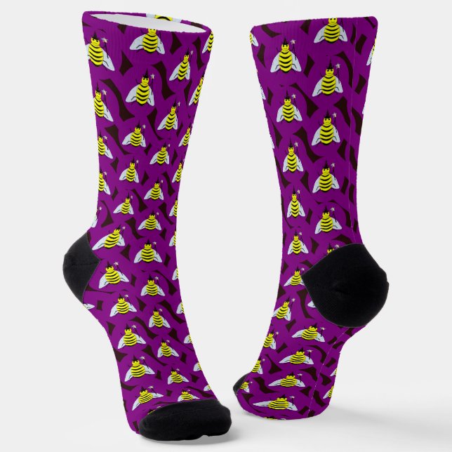 Chaussette Assistant Abeille magique d'Halloween Purple et ba (Angulaire)