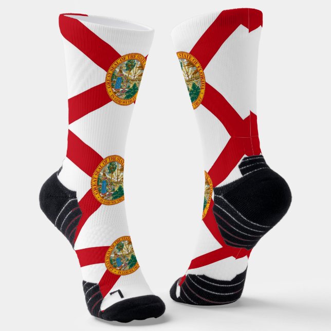 Chaussette Athletic Crew Sock avec drapeau de Floride, États- (Angulaire)