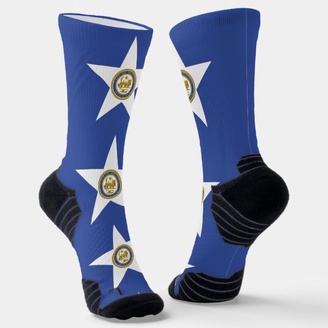 Chaussette Athletic Crew Sock avec drapeau de Houston, États- (Angulaire)
