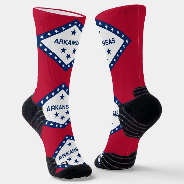 Chaussette Athletic Crew Sock avec drapeau de l'Arkansas, Éta (Angulaire)