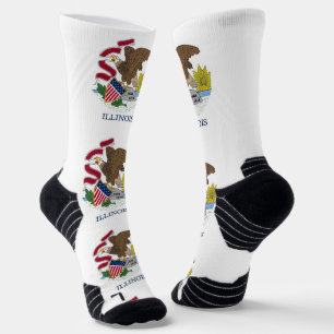 Chaussette Athletic Crew Sock avec drapeau de l'Illinois, Éta