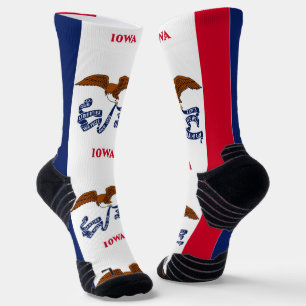 Chaussette Athletic Crew Sock avec drapeau de l'Iowa, États-U