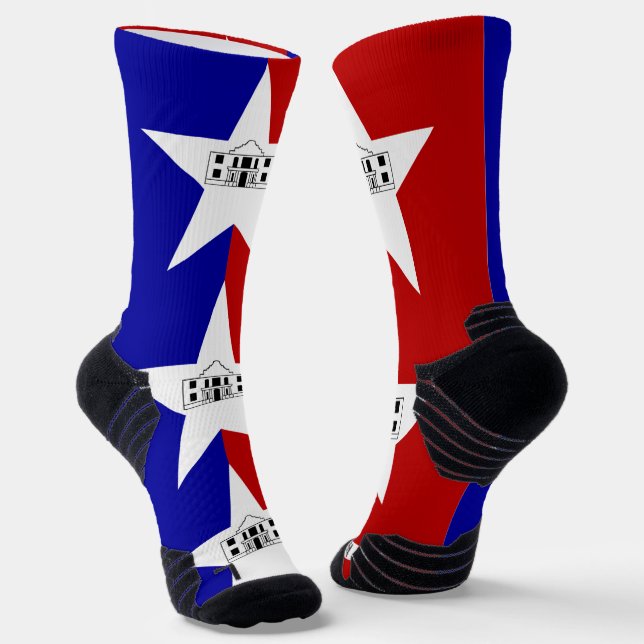 Chaussette Athletic Crew Sock avec drapeau de San Antonio, Ét (Angulaire)