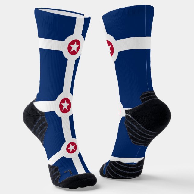 Chaussette Athletic Crew Sock avec drapeau d'Indianapolis, Ét (Angulaire)