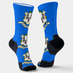 Chaussette Athletic Crew Sock avec drapeau du Connecticut, Ét
